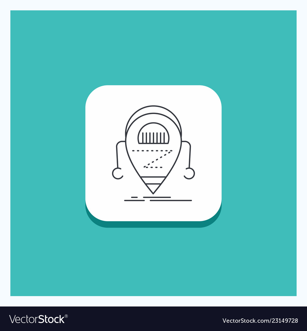 Droid Robot Button - Turquoise