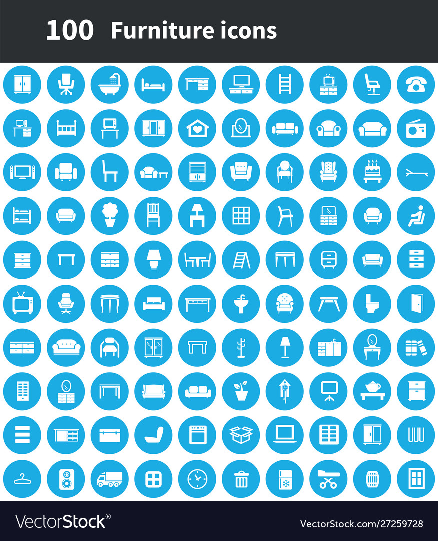 Möbel 100 Icons Universalset für Web und ui