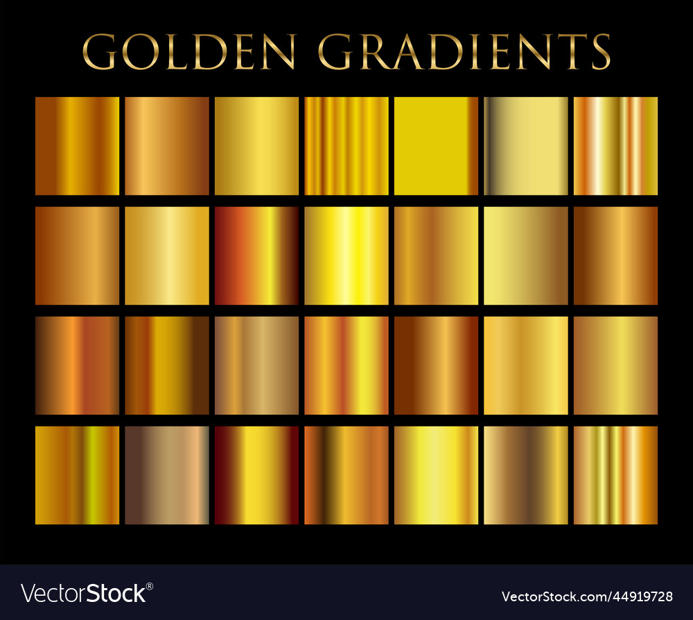 Gold gradient set background icon texture Vector Image