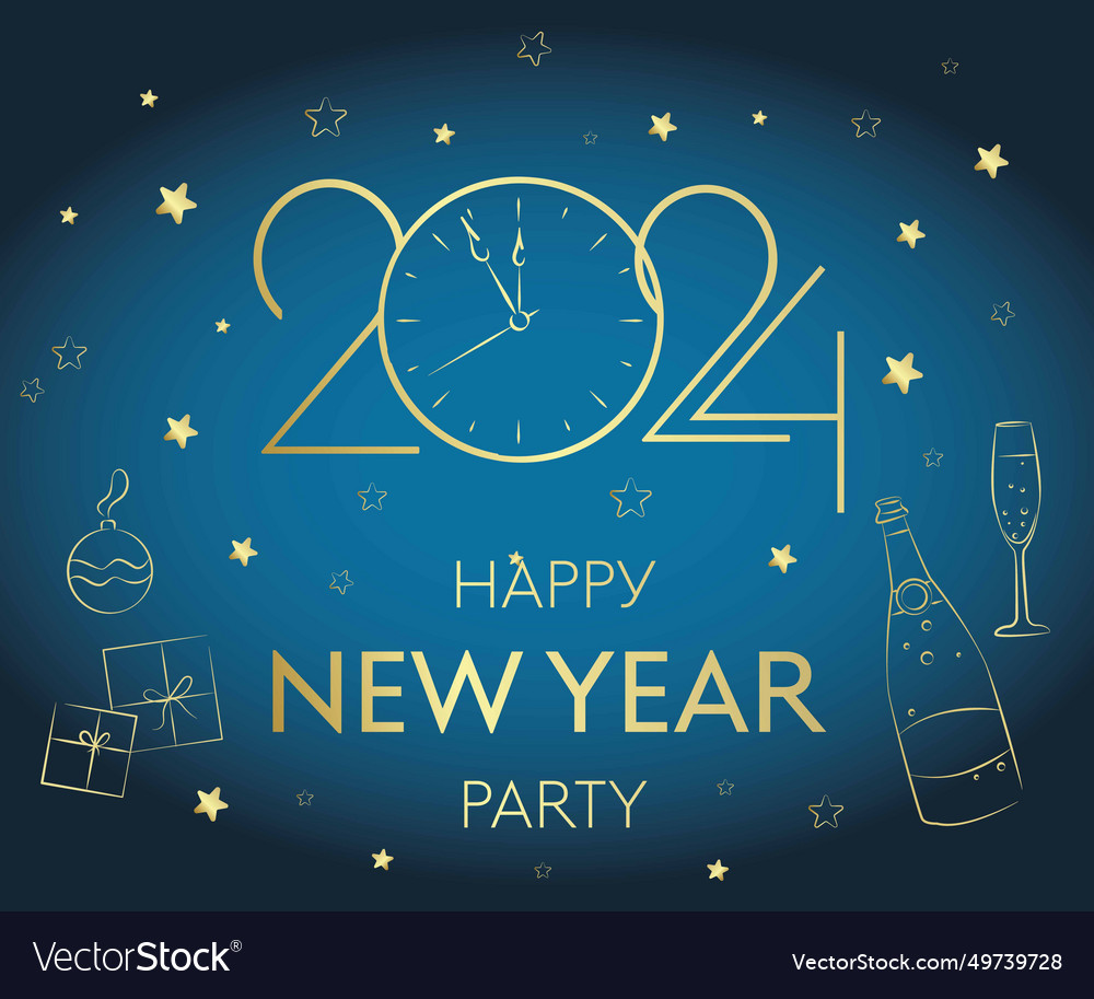 Happy new year greeting card template festive vector image Happy new year greeting card template festive