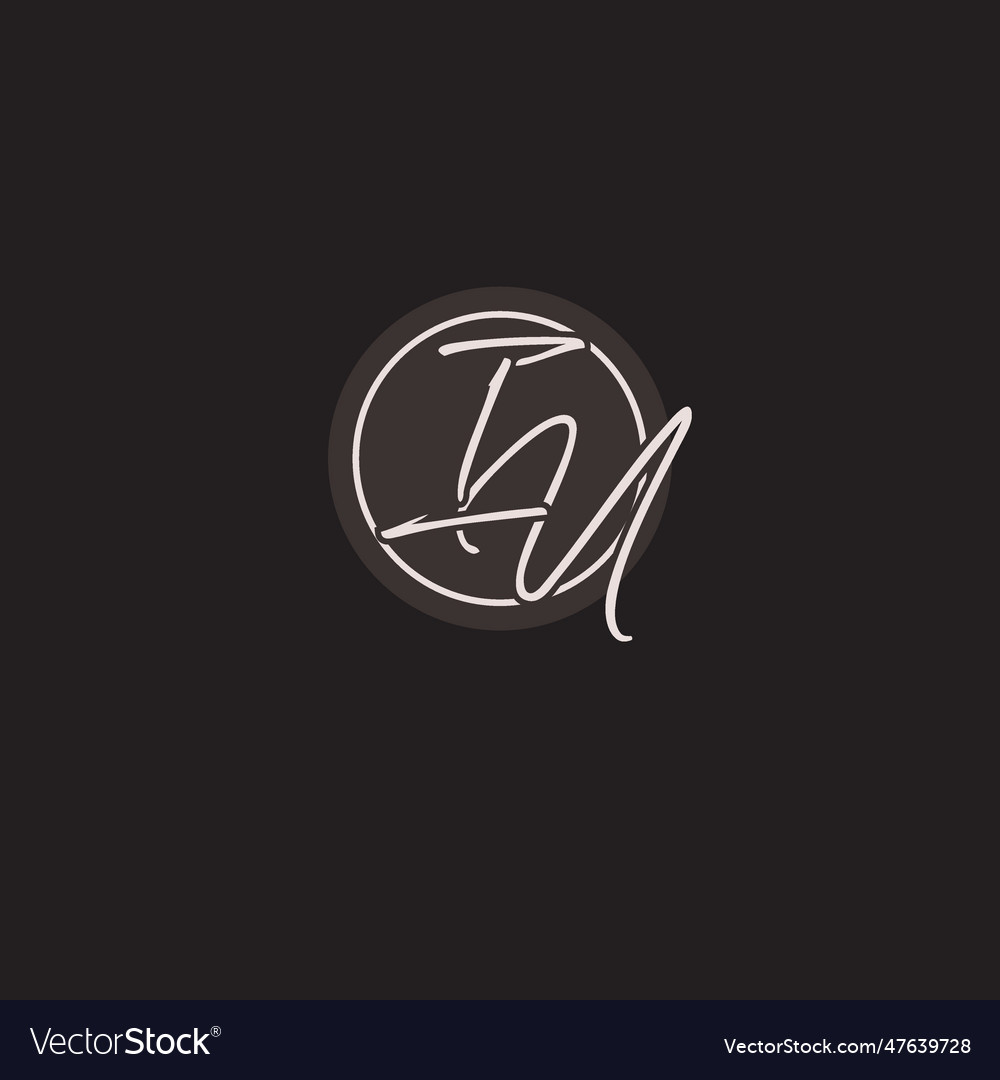 Initials iu logo monogram with simple circle line Vector Image Initials iu logo monogram with simple circle line