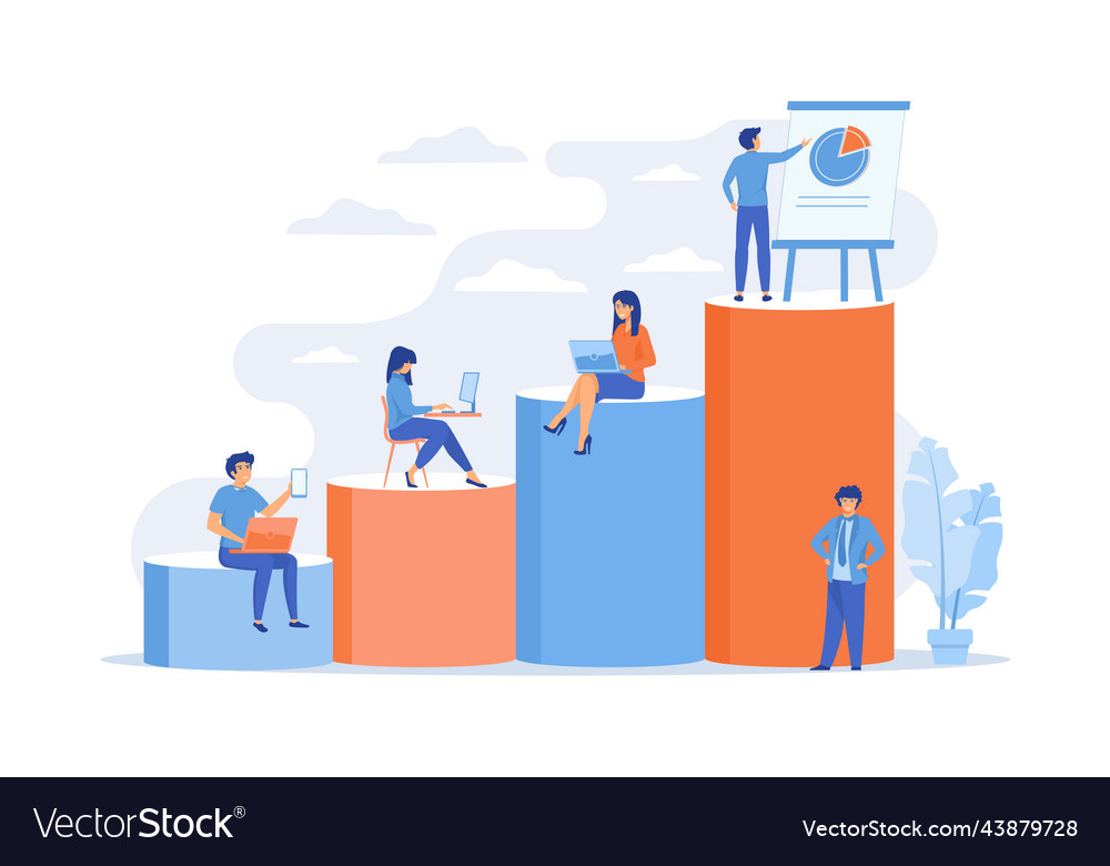 Office interior people working in creative Vector Image