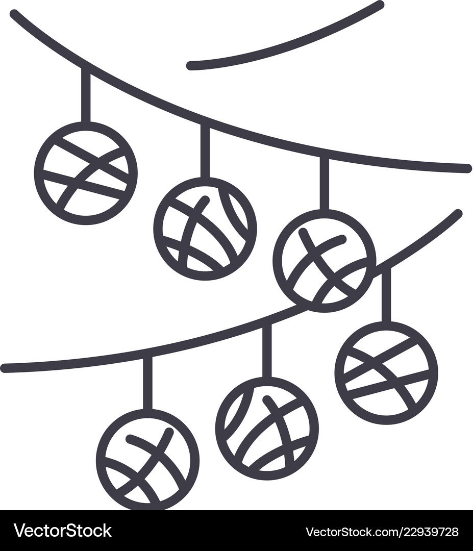 Party Decorations Line Icon Concept Party Vector Image