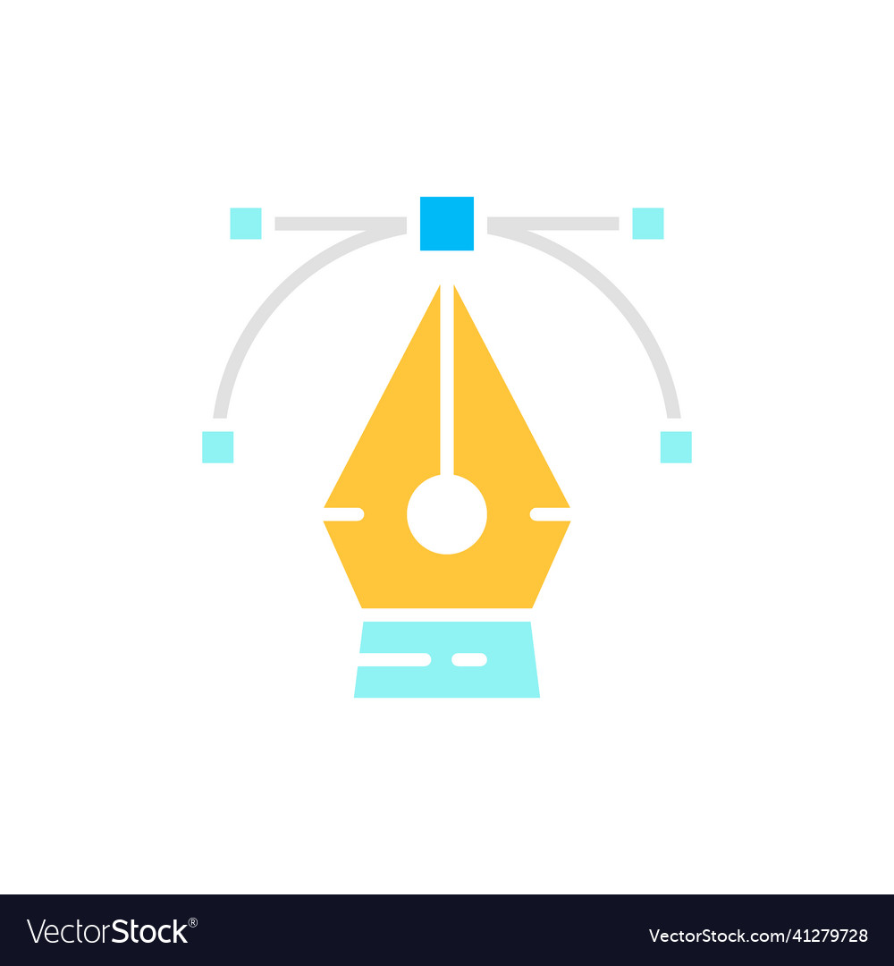 Pen tool computer graphic curve control vector image Pen tool computer graphic curve control