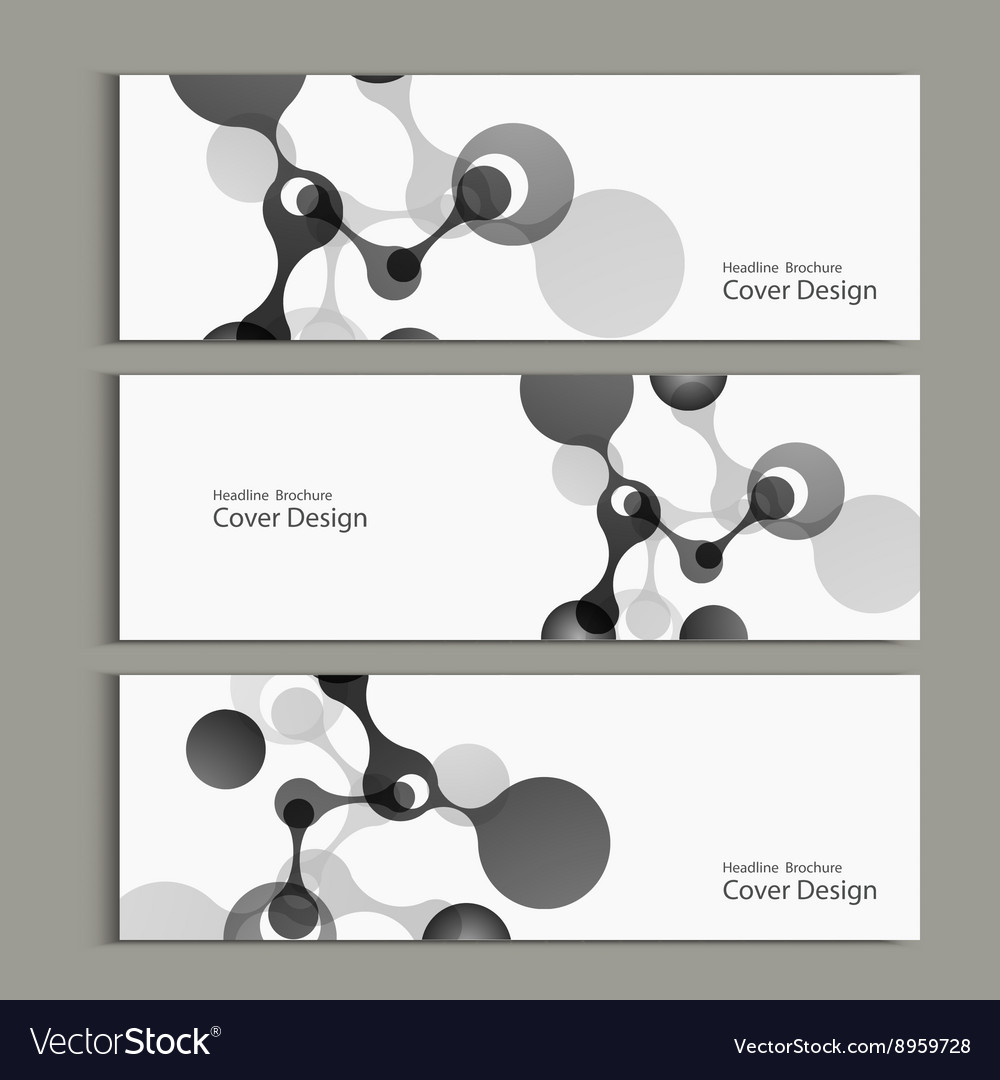 Science cover template background with molecules Vector Image