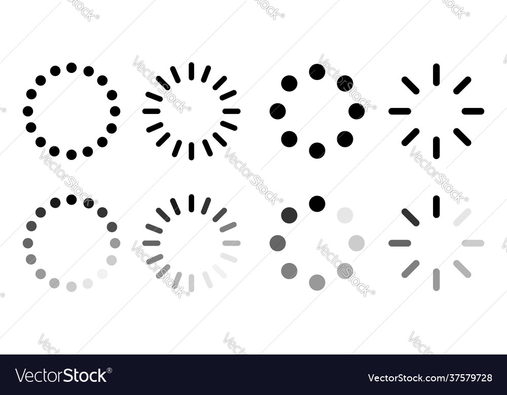 Set loading icons load bar vector image Set loading icons load bar