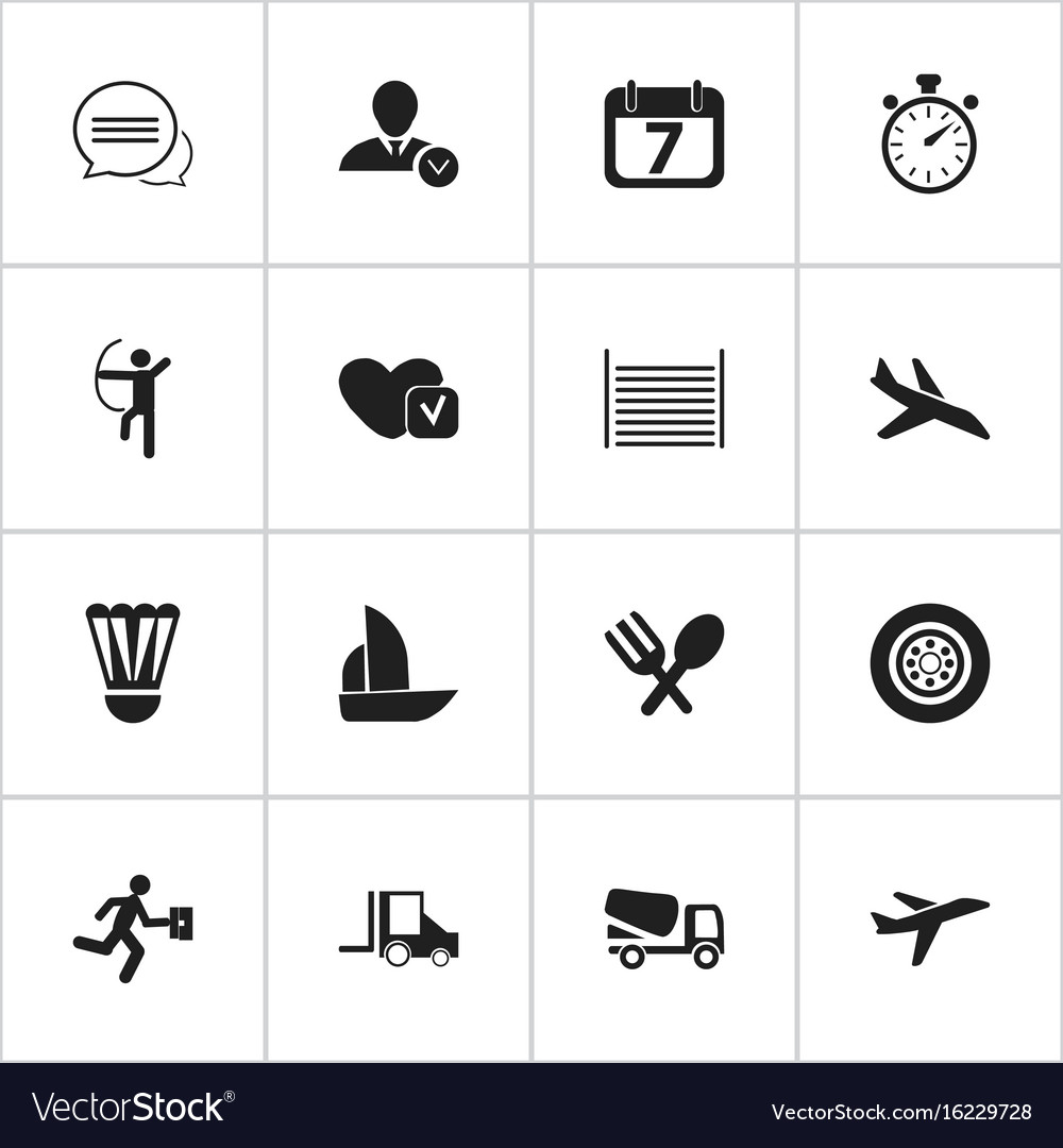 Set of 16 editable complex icons includes symbols