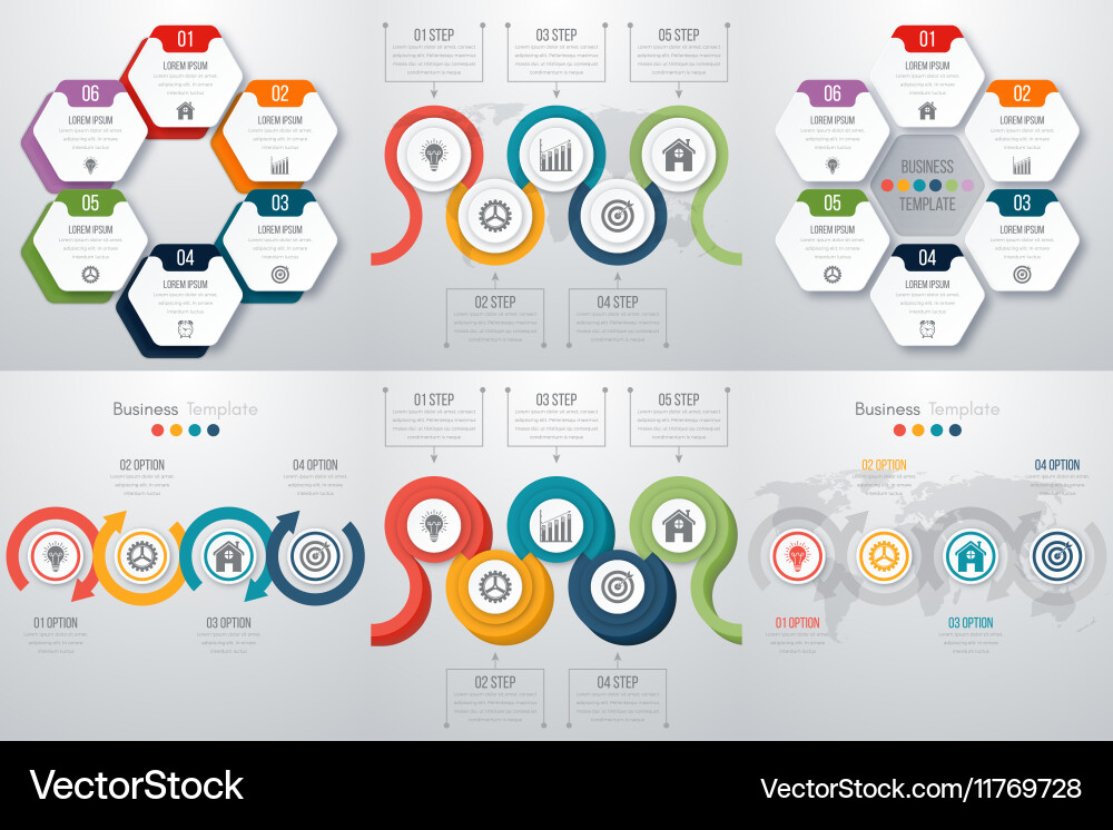 Set with infographics Royalty Free Vector Image