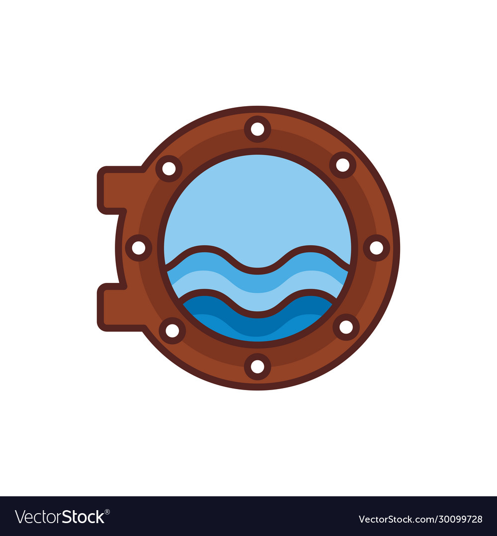 Ship window with sea view line color style