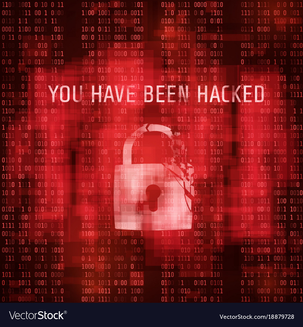 Sofware hacking massage system has been hacked Vector Image