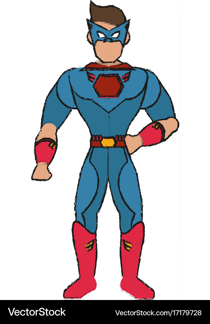 Superhero character cartoon Royalty Free Vector Image