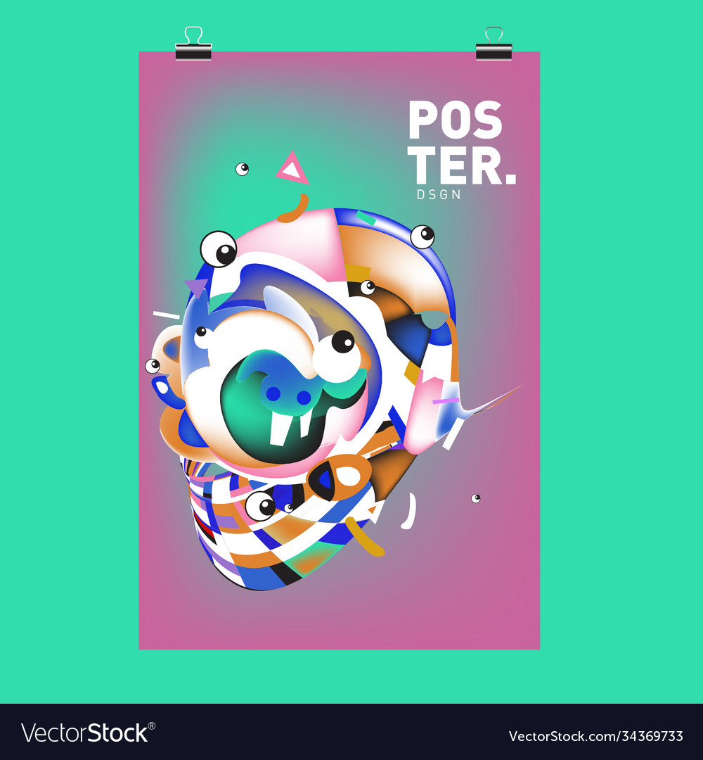 Abstract colorful cartoon character cover