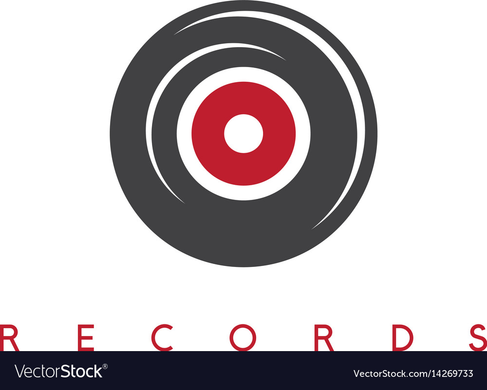 Abstrakte Vinyl-Datensatz einfache Icon Design Vorlage