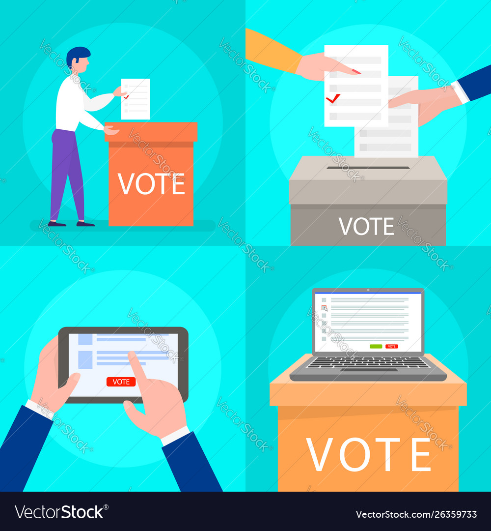 Ballot banner set flat style Royalty Free Vector Image