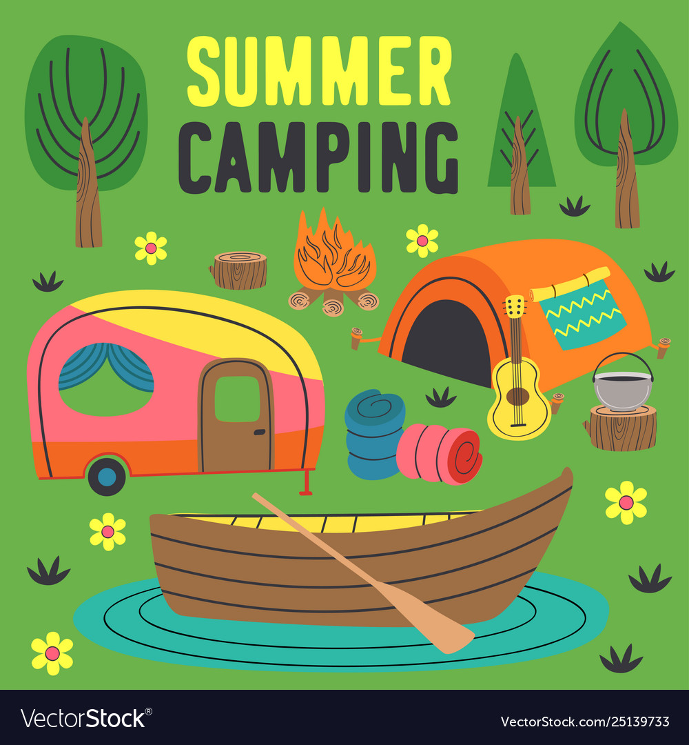 Basic rgbsummer camping poster