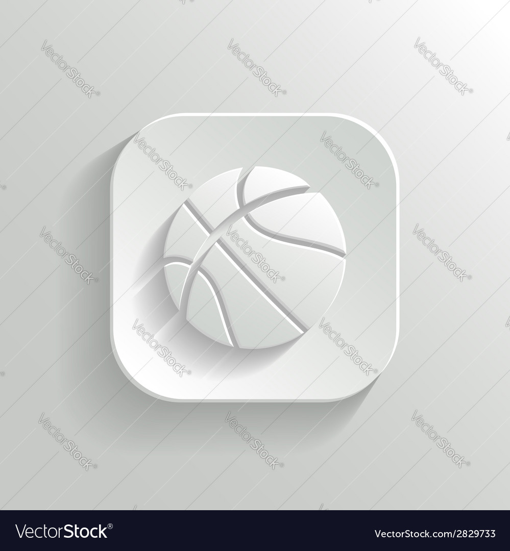 Basketball icon white app button Royalty Free Vector Image