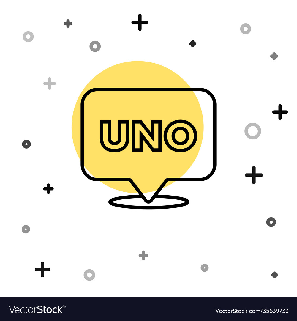 Black line uno card game icon isolated on white