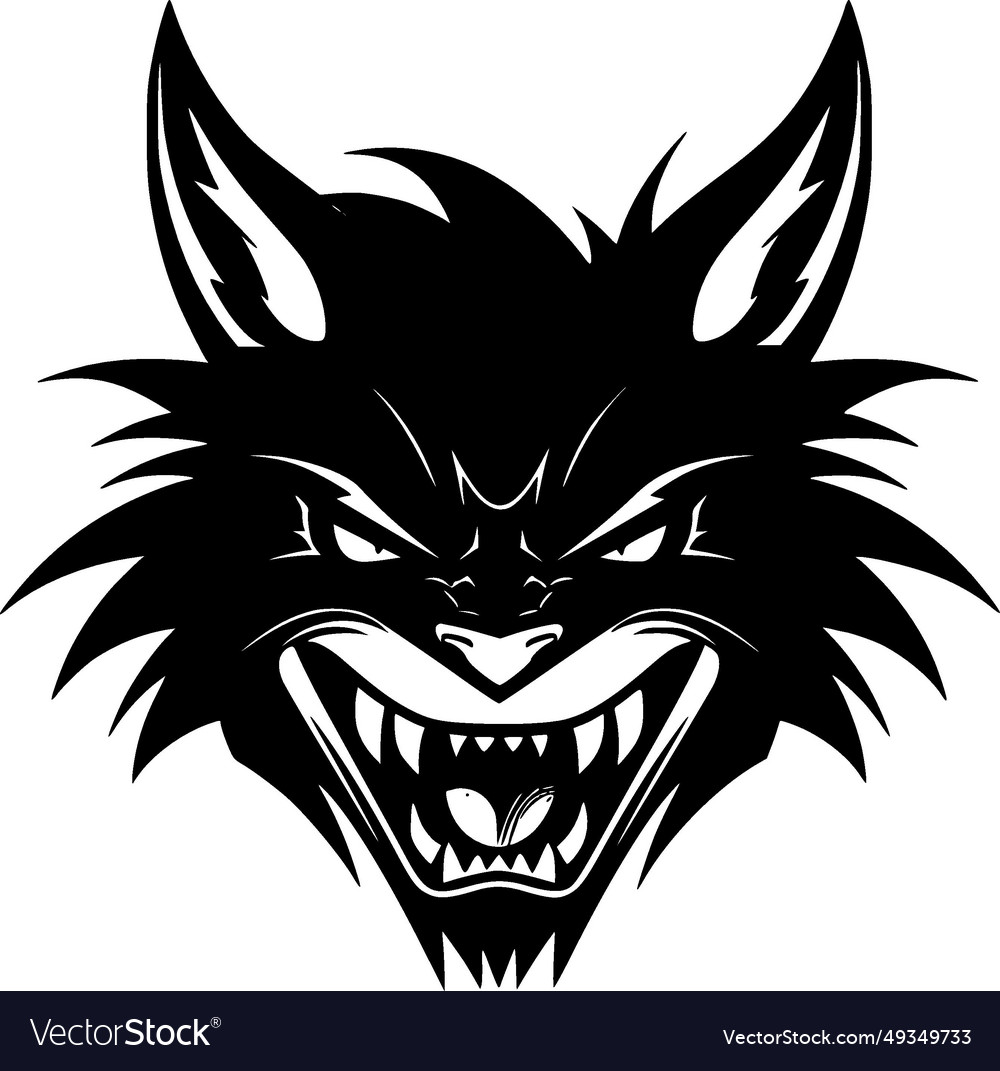 Cat - black and white isolated icon Royalty Free Vector