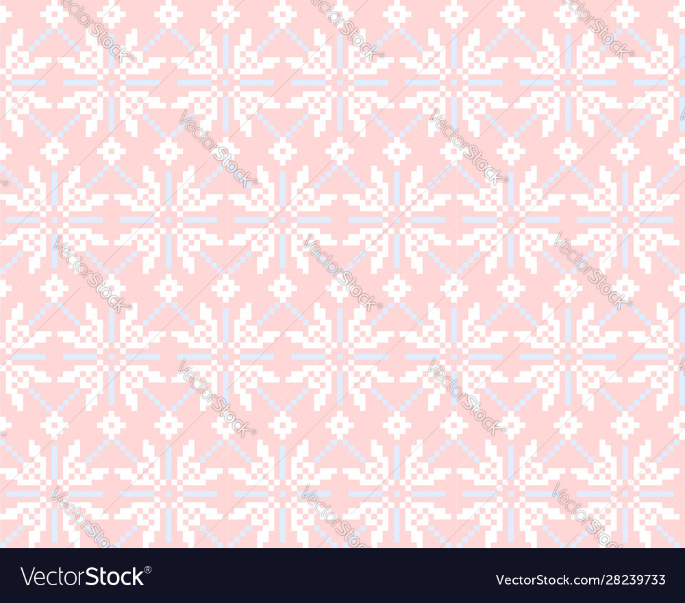 Christmas fair isle floral seamless pattern