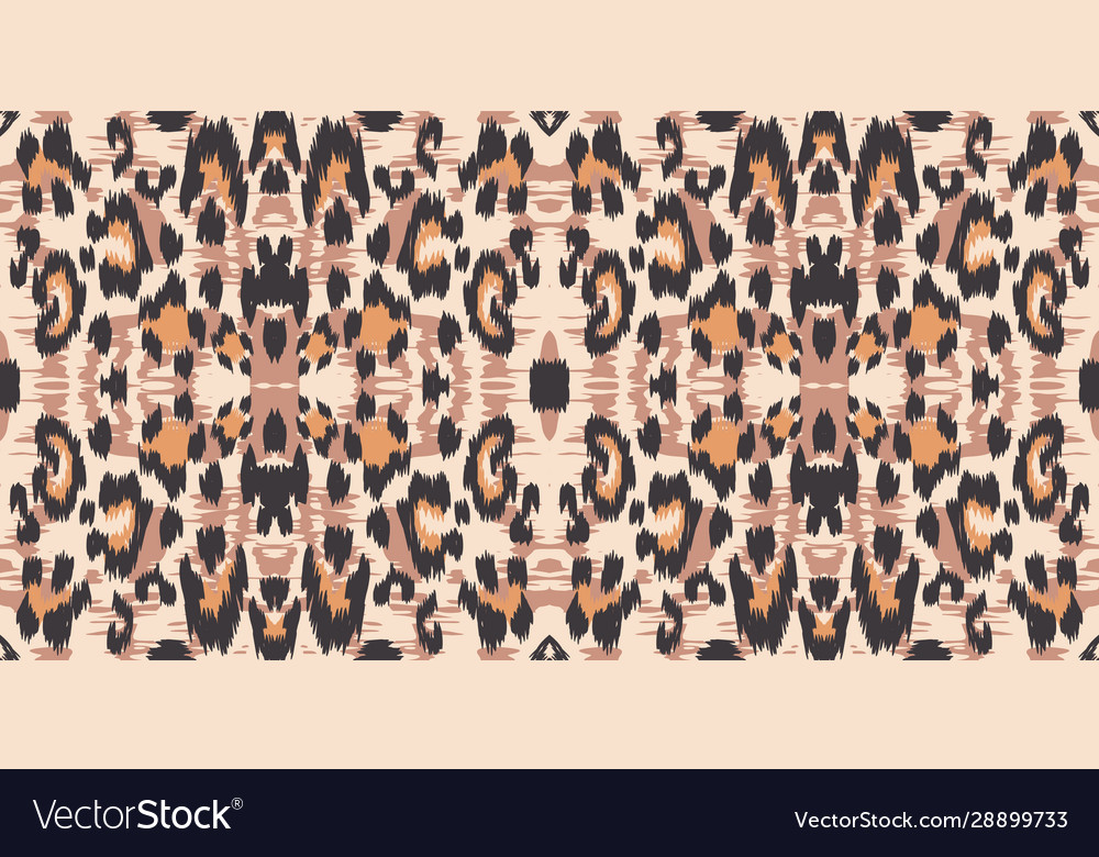 Dirt leopard drawing seamless pattern