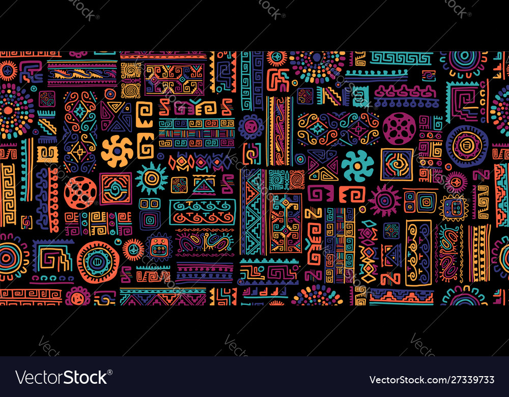 Ethnic handmade ornament seamless pattern Vector Image