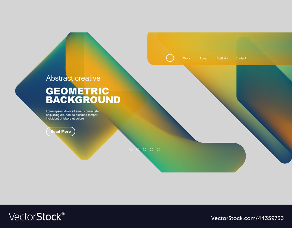 Fluid gradient triangles landing page background vector image Fluid gradient triangles landing page background