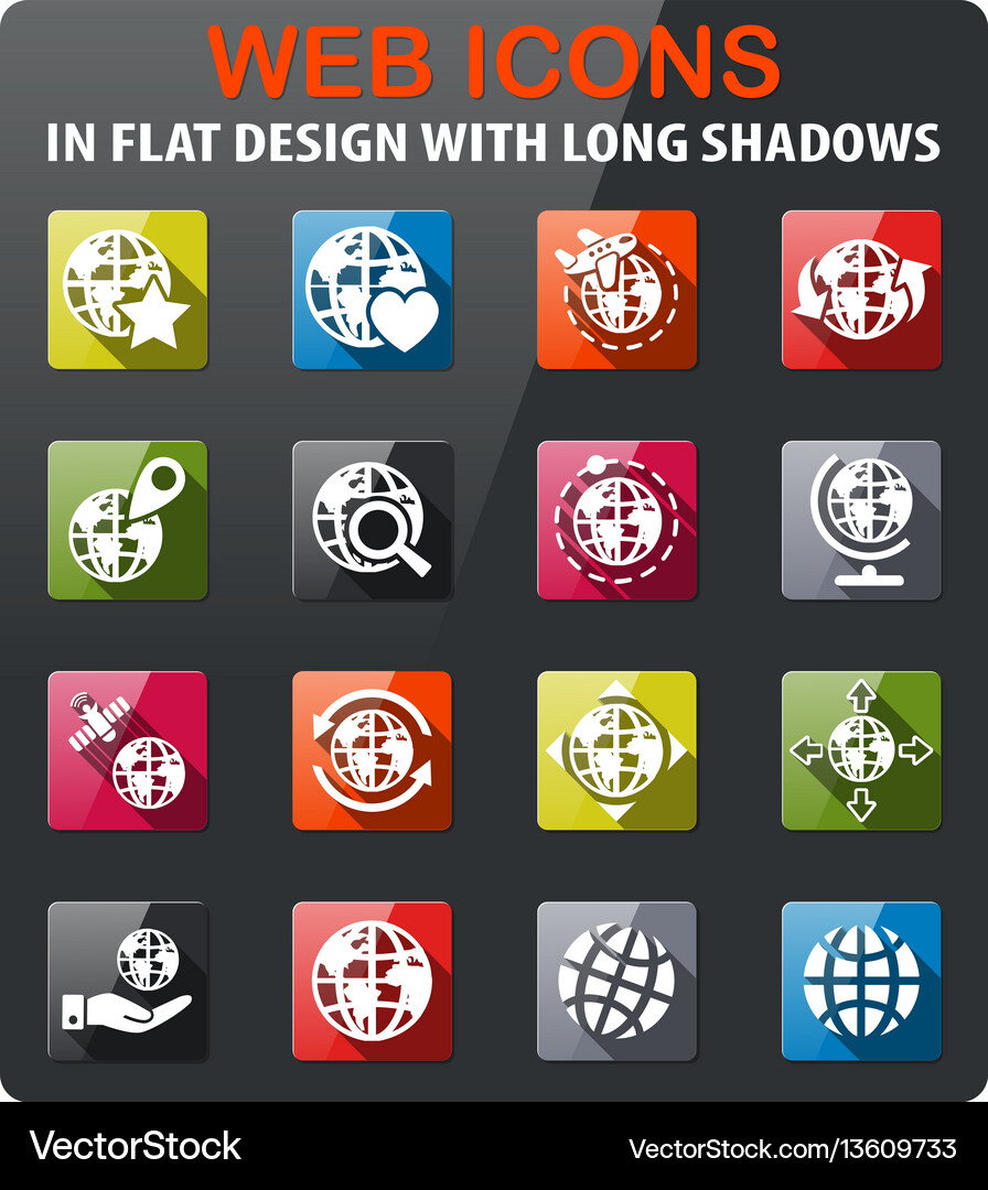 Globes icon set Royalty Free Vector Image - VectorStock