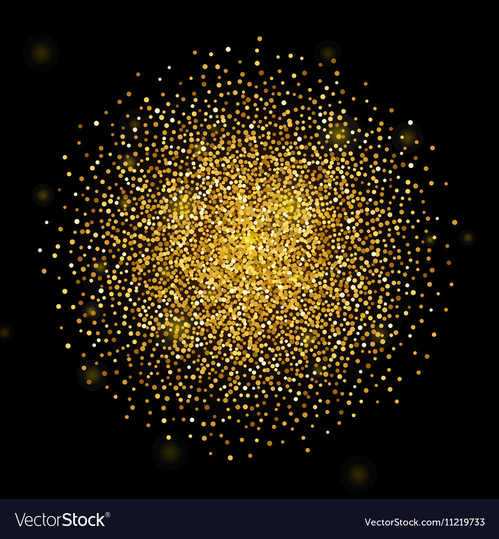 Gold glitter paint on black Royalty Free Vector Image