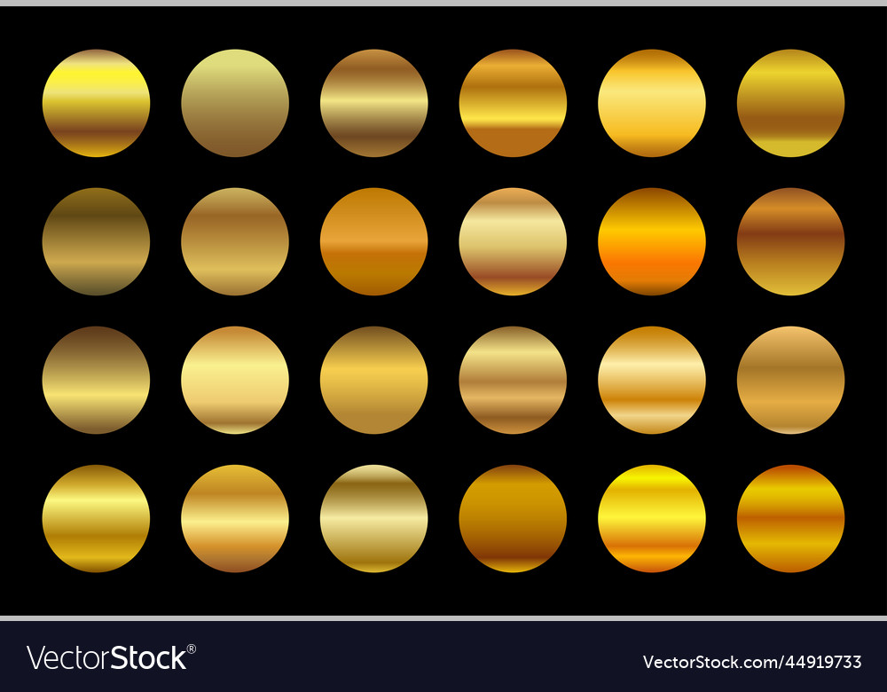 Gold gradient set background icon texture vector image Gold gradient set background icon texture