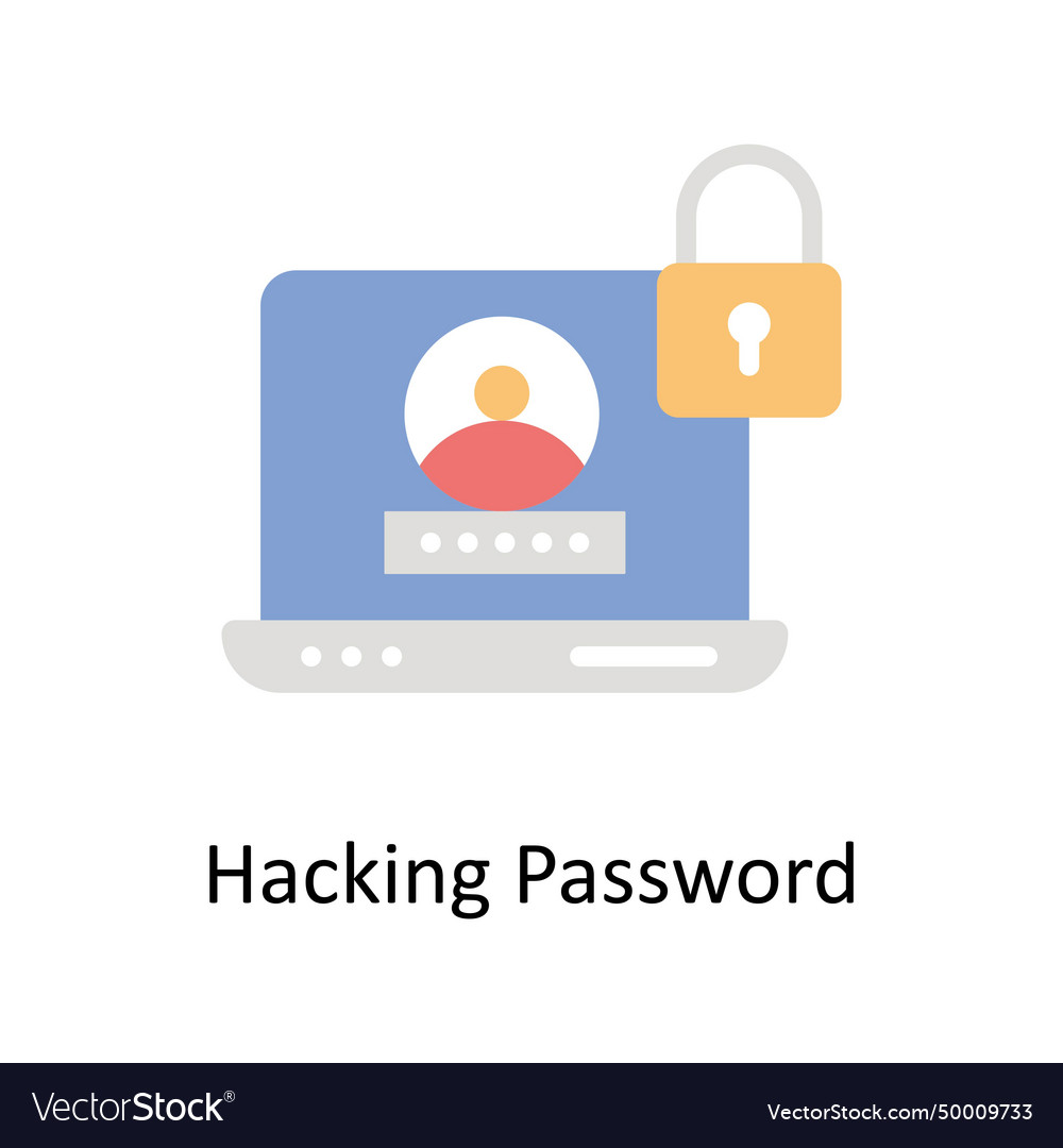 Hacking password flat icon style