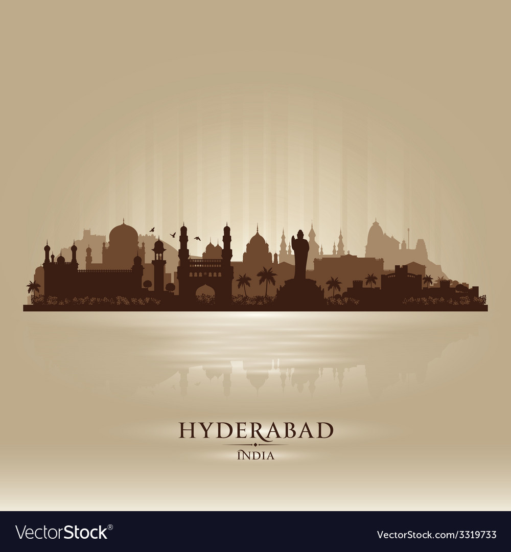 Hyderabad india city skyline silhouette Royalty Free Vector