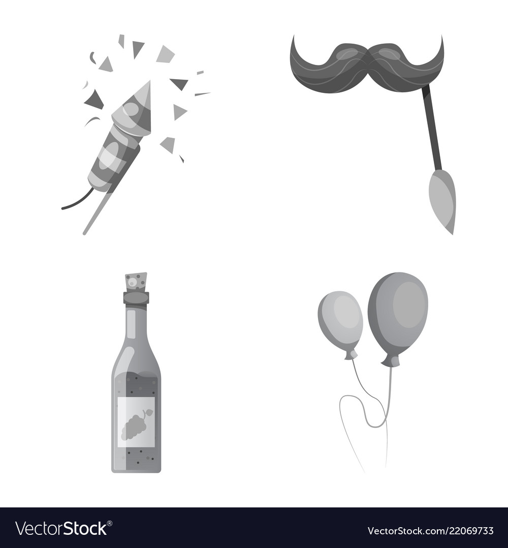 Isolated object of party and birthday symbol set