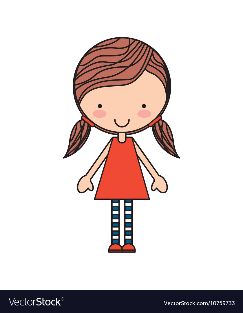 Little Beautiful Girl Isolated Royalty Free Vector Image