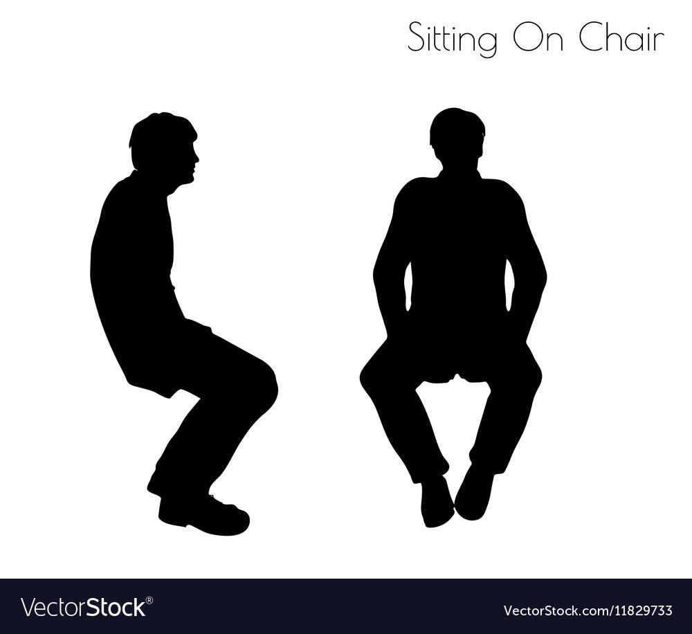 Man in sitting pose on chair Royalty Free Vector Image