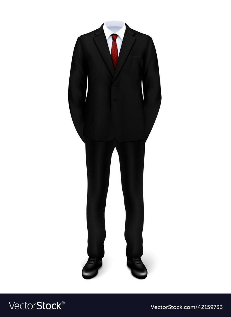 Man suit realistic background Royalty Free Vector Image