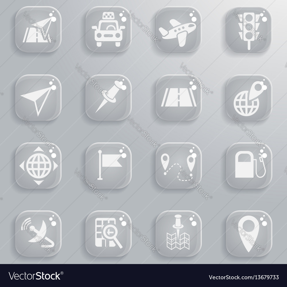 Navigation transport map icon set
