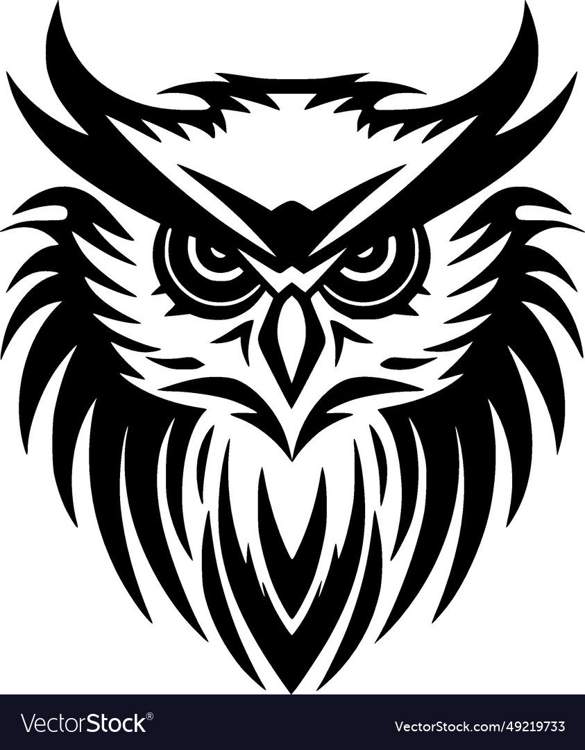 Owl - black and white Royalty Free Vector Image