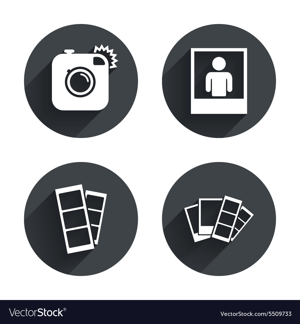 Photo camera icon flash light and selfie frame