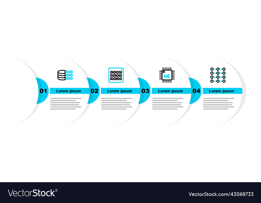 Zeile neural Netzprozessor cpu binär vector image Zeile neural Netzprozessor cpu binär