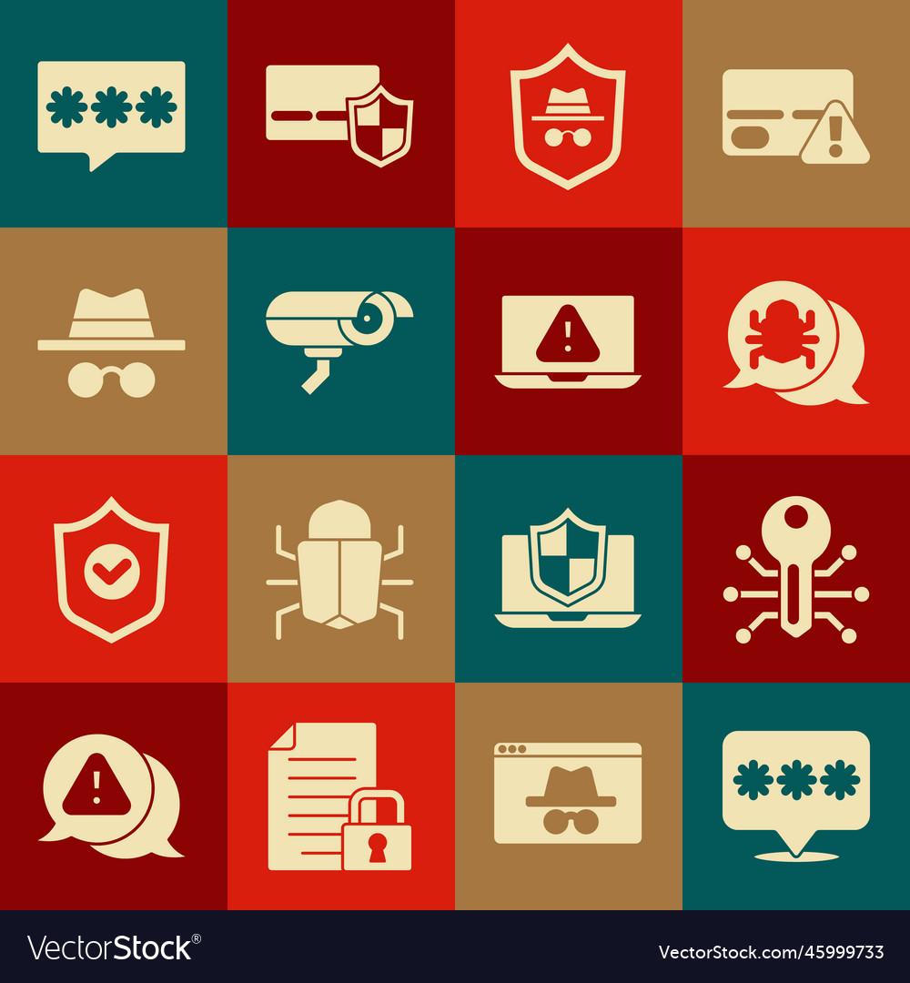 Set password protection smart key system bug vector image Set password protection smart key system bug