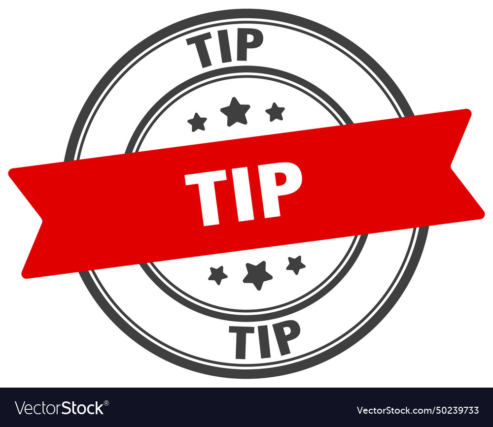 Tip stamp label on transparent background
