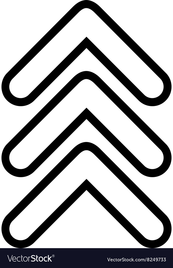 Triple pointer up thin line icon