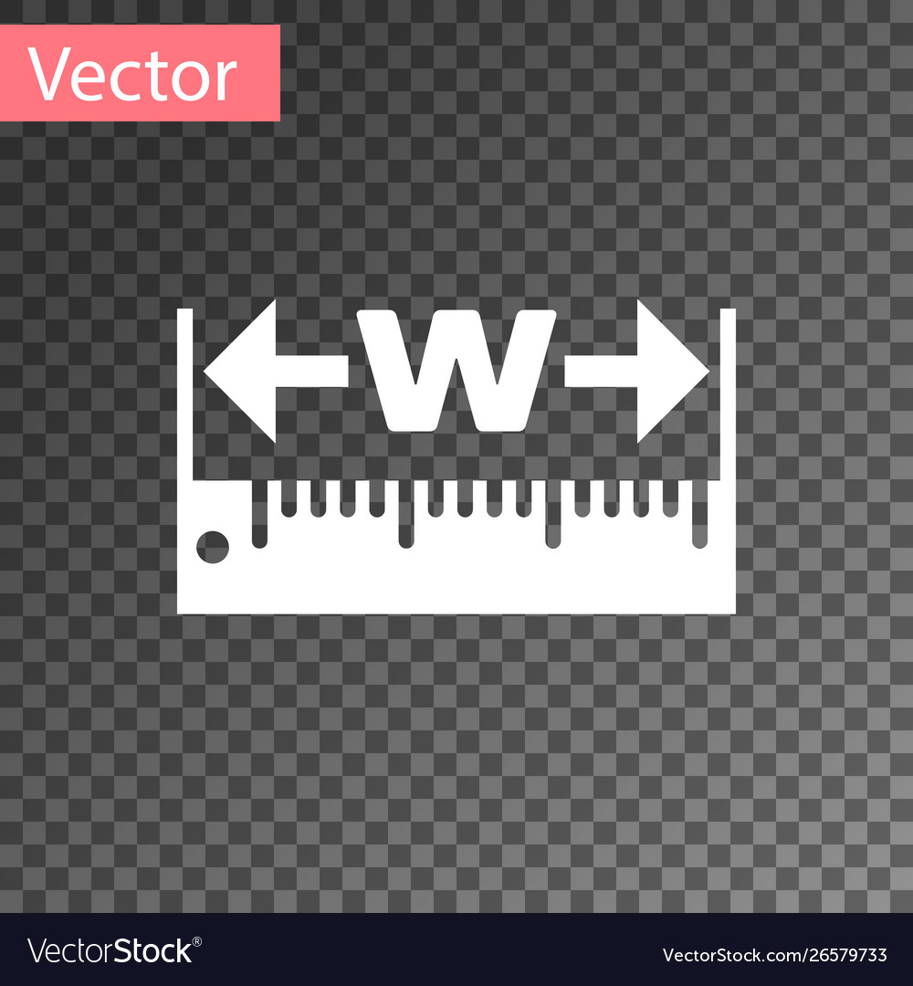 White the measuring height and length icon vector image White the measuring height and length icon