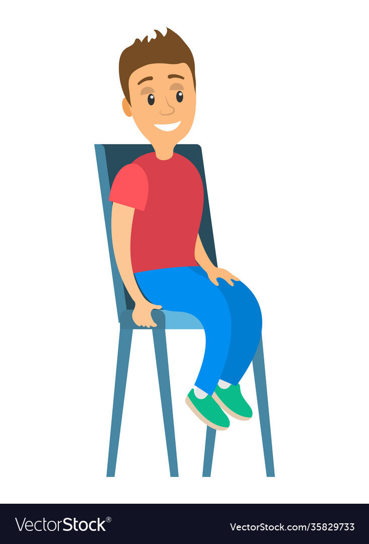 Young Guy Is Sitting On A Chair Royalty Free Vector Image