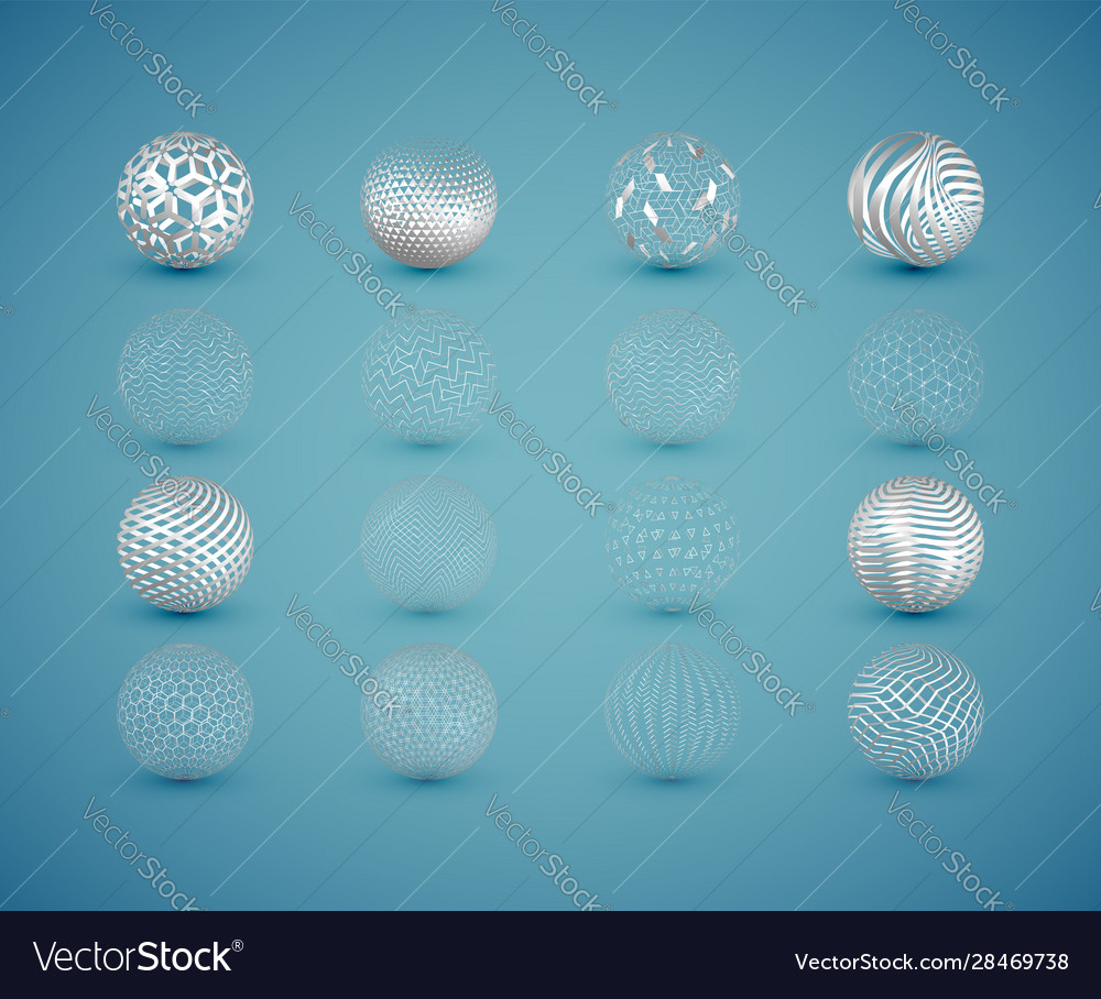 A set abstract patterned spheres vector image A set abstract patterned spheres