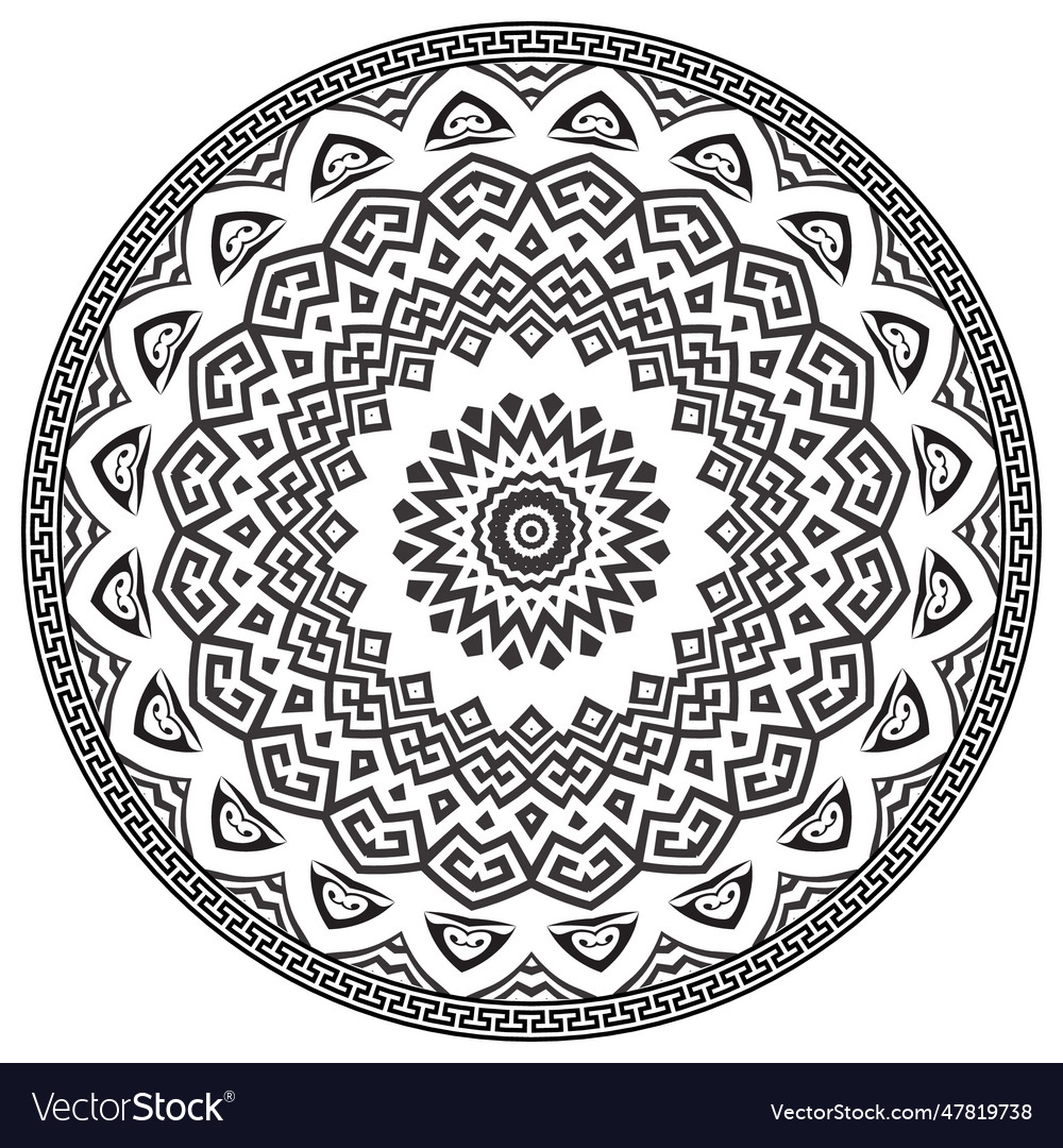 Schöne Mandala alten runden griechischen Ornament