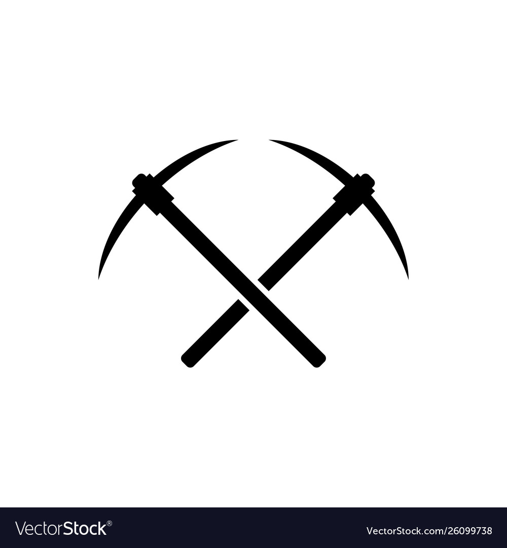 Black crossed pickaxe icon isolated blockchain Vector Image Black crossed pickaxe icon isolated blockchain