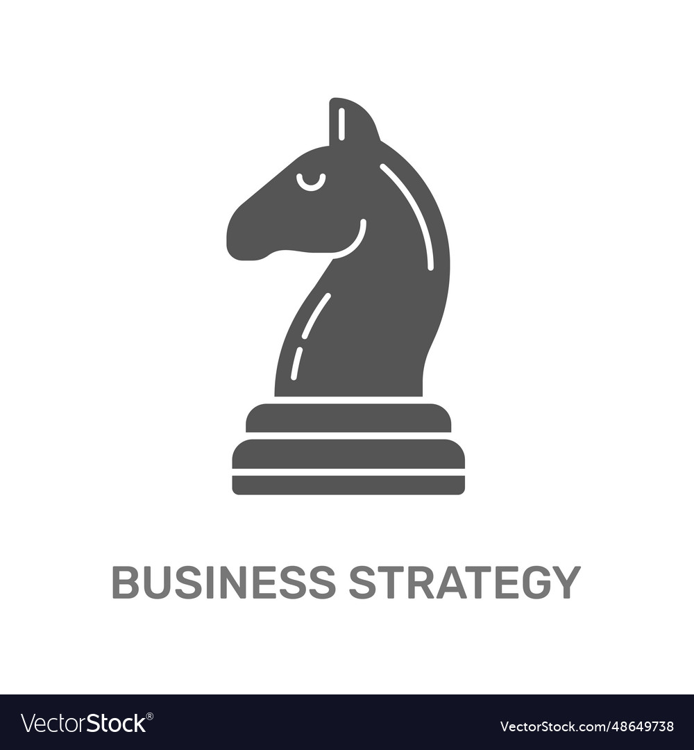 Business strategy icon chess horse efficiency in Vector Image