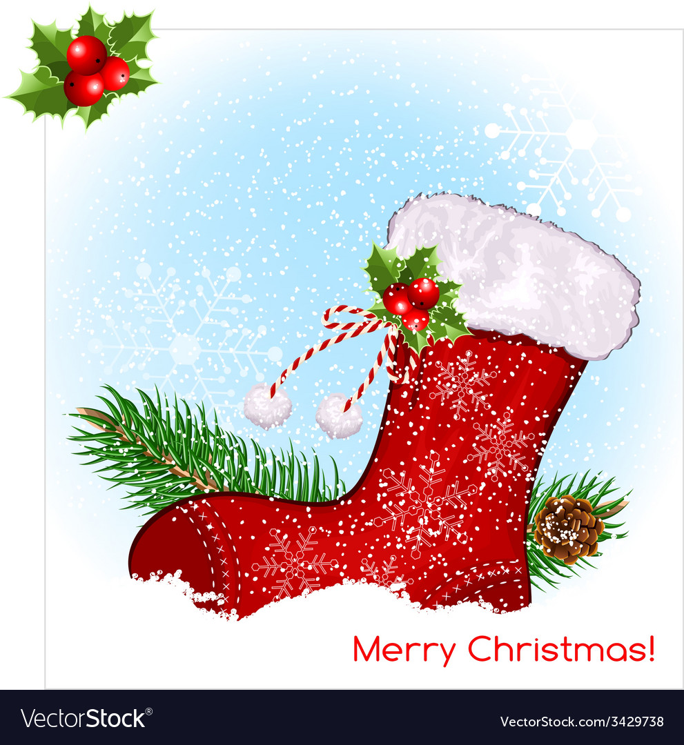 Christmas symbol stocking Royalty Free Vector Image