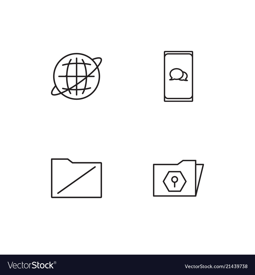 Data analytics linear icons set simple outline